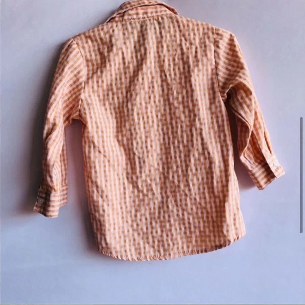 Andrew Fezza Baby Orange Gingham Shirt